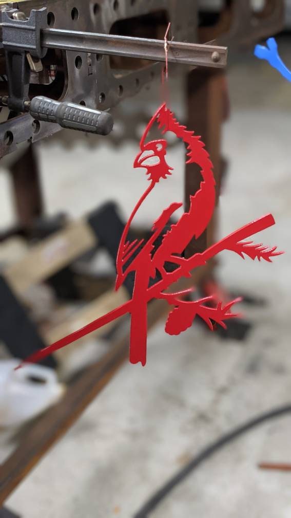 Metal Cardinal/SteelBird | Cardinal | Metalbird |Tree Bird | Tree Art | Metal Birds/ Hammer In | Steel Bird | In Memory of