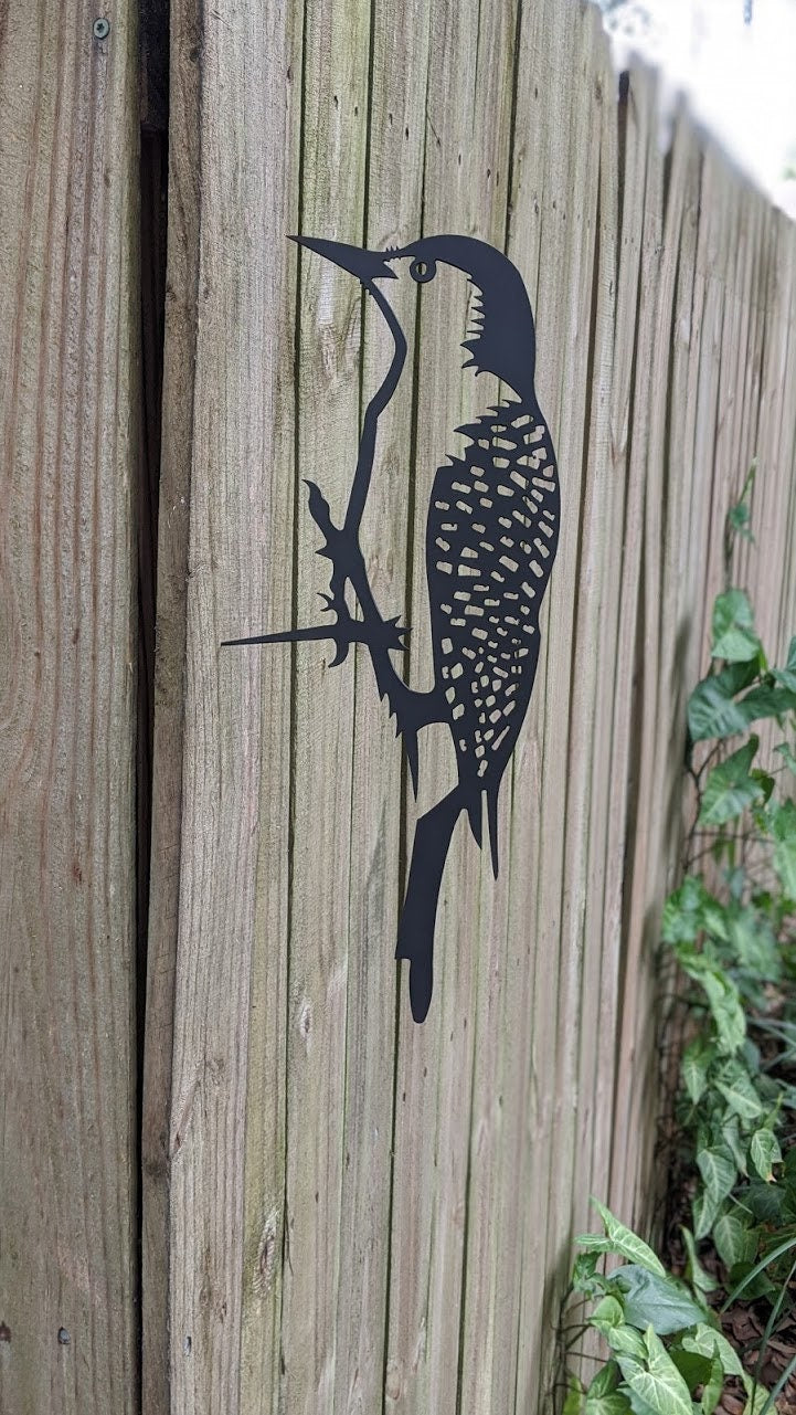 Metal Wood Pecker | SteelBird | Wood Pecker| Metalbird |Tree Bird | Tree Art | Metal Birds | Hammer In |  Steel Bird