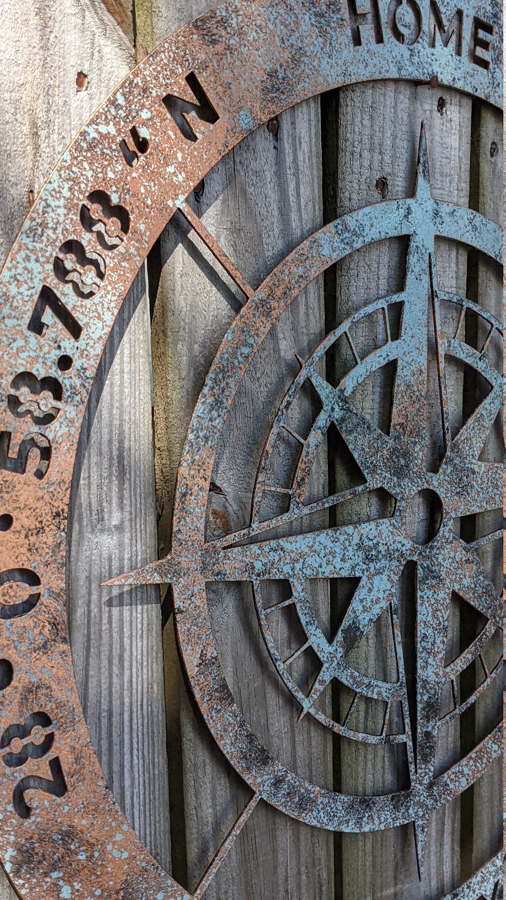 Nautical Star Coordinates Home Sign Custom Compass sign Patina Nautical Sign Metal Compass Decor