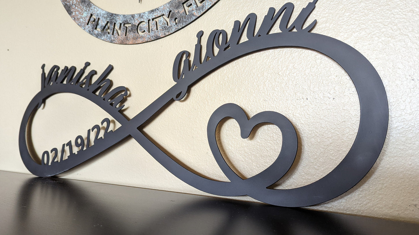 Infinity Heart | Custom Wedding Gift | Anniversary Gift | Valentines Day Gift