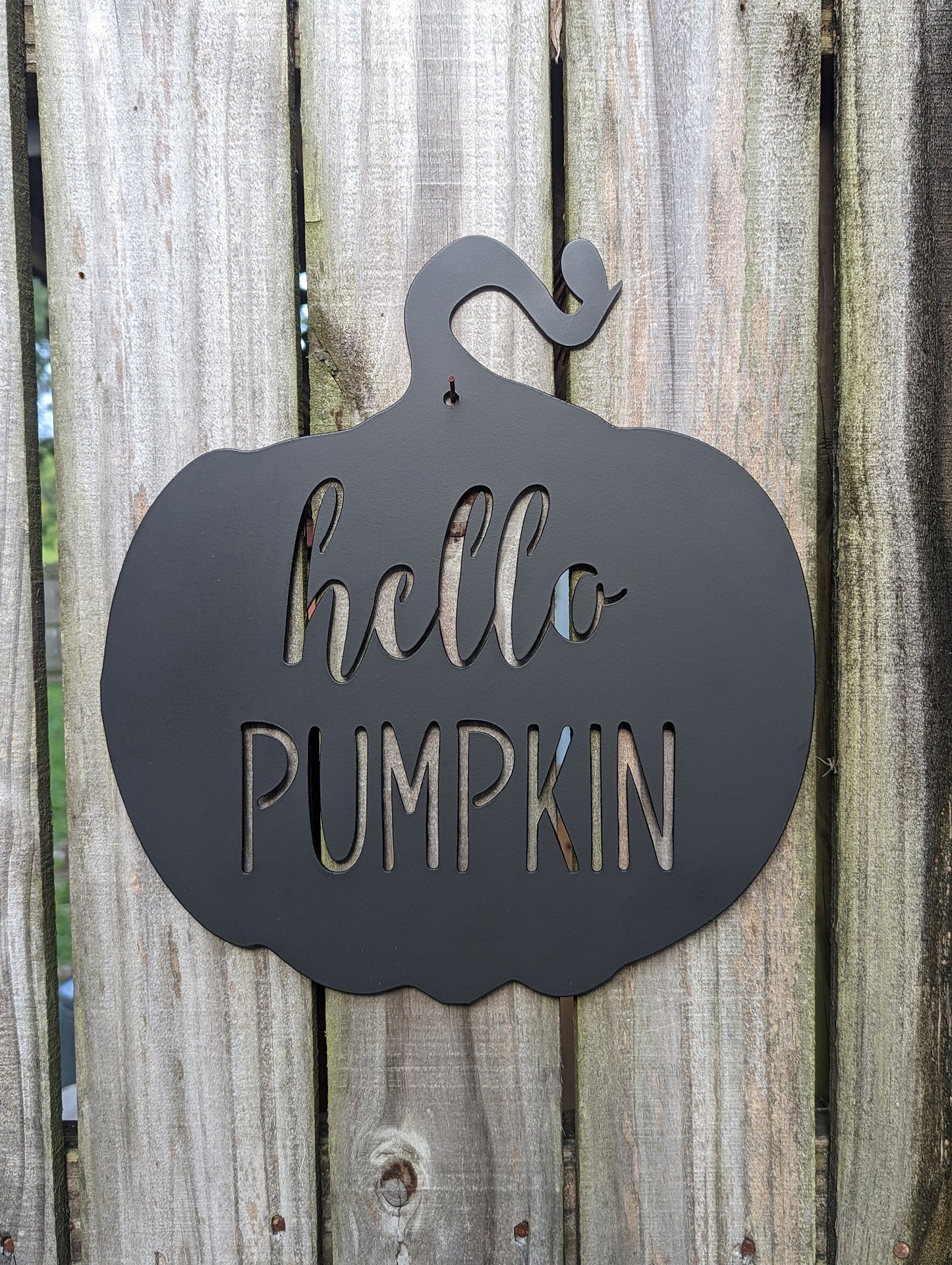 Metal Fall Pumpkin Sign | Hello Pumpkin | Fall Decor | Autumn Pumpkin