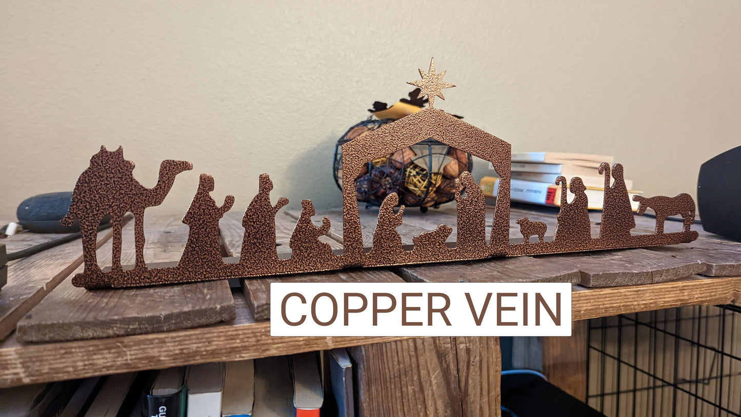 Free standing metal mantle nativity scene | Christmas Nativity